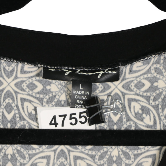 City Triangles Dress Womens Large Black Brown Contrast Sheath Shift Slinky - Picture 5 of 8